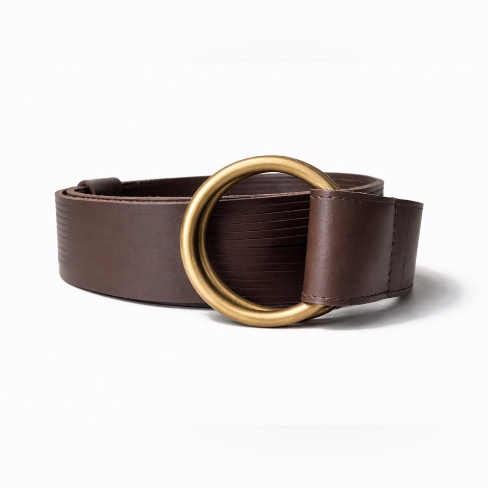 Lucky Brand Walnut Brown Thick Leather Tassel Design Belt Size XS/S